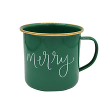 Load image into Gallery viewer, "Merry" Green Campfire Coffee Mug - 18 oz - A Mama's Lullaby
