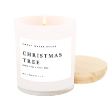 Load image into Gallery viewer, Christmas Tree Soy Candle - White Jar - 11 oz - A Mama's Lullaby