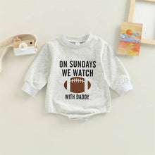 Load image into Gallery viewer, "On Sundays We Watch Football With Daddy" Bubble Romper - A Mama's Lullaby