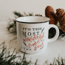 Load image into Gallery viewer, "It's the Most Wonderful Time of the Year" Campfire Coffee Mug - 16 oz - A Mama's Lullaby