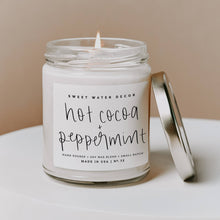 Load image into Gallery viewer, Hot Cocoa and Peppermint Soy Candle - Clear Jar - 9 oz - A Mama's Lullaby