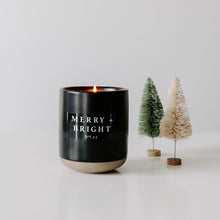 Load image into Gallery viewer, Merry and Bright Soy Candle - Black Stoneware Jar - 12 oz - A Mama's Lullaby