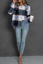 Load image into Gallery viewer, Plaid Pocket Open Button Shacket - Navy - A Mama's Lullaby