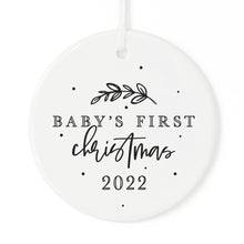 Load image into Gallery viewer, White "Baby's First Christmas 2022" Christmas Ornament - A Mama's Lullaby