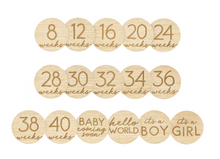 Load image into Gallery viewer, Pregnancy Journey Wooden Weekly Milestone Markers - A Mama's Lullaby