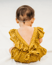 Load image into Gallery viewer, Nala Ruffle Back Polka Dot Romper