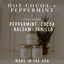 Load image into Gallery viewer, Hot Cocoa and Peppermint Soy Candle - Clear Jar - 9 oz - A Mama's Lullaby