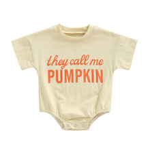 Load image into Gallery viewer, "They Call Me Pumpkin" Fall Bubble Romper - A Mama's Lullaby