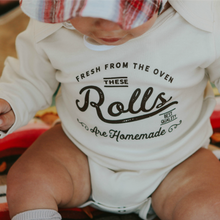 Load image into Gallery viewer, "These Rolls are Homemade" Thanksgiving Bodysuit - A Mama's Lullaby