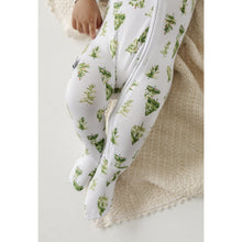 Load image into Gallery viewer, Ivory Christmas Trees Holiday Bamboo Zip Sleeper - A Mama's Lullaby
