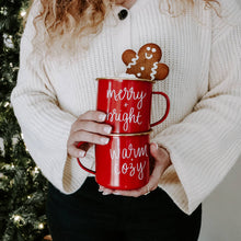 Load image into Gallery viewer, "Merry and Bright" Red Campfire Coffee Mug - 18 oz - A Mama's Lullaby
