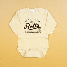 Load image into Gallery viewer, "These Rolls are Homemade" Thanksgiving Bodysuit - A Mama's Lullaby