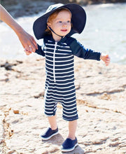 Load image into Gallery viewer, Striped Rash Guard Bodysuit - A Mama's Lullaby