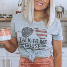 Load image into Gallery viewer, "Talk To Me Goose" Patriotic Graphic T-Shirt (heather gray) - A Mama's Lullaby
