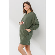 Load image into Gallery viewer, Crew Neck Maternity Sweater Dress w/Pockets - A Mama's Lullaby