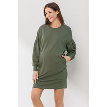 Load image into Gallery viewer, Crew Neck Maternity Sweater Dress w/Pockets - A Mama's Lullaby