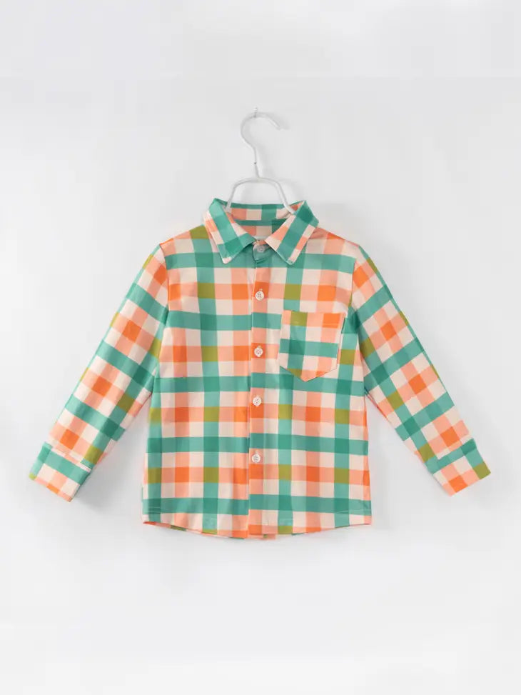 Plaid Long Sleeve Button Down