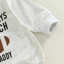 Load image into Gallery viewer, &quot;On Sundays We Watch Football With Daddy&quot; Bubble Romper - A Mama&#39;s Lullaby
