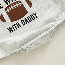 Load image into Gallery viewer, &quot;On Sundays We Watch Football With Daddy&quot; Bubble Romper - A Mama&#39;s Lullaby
