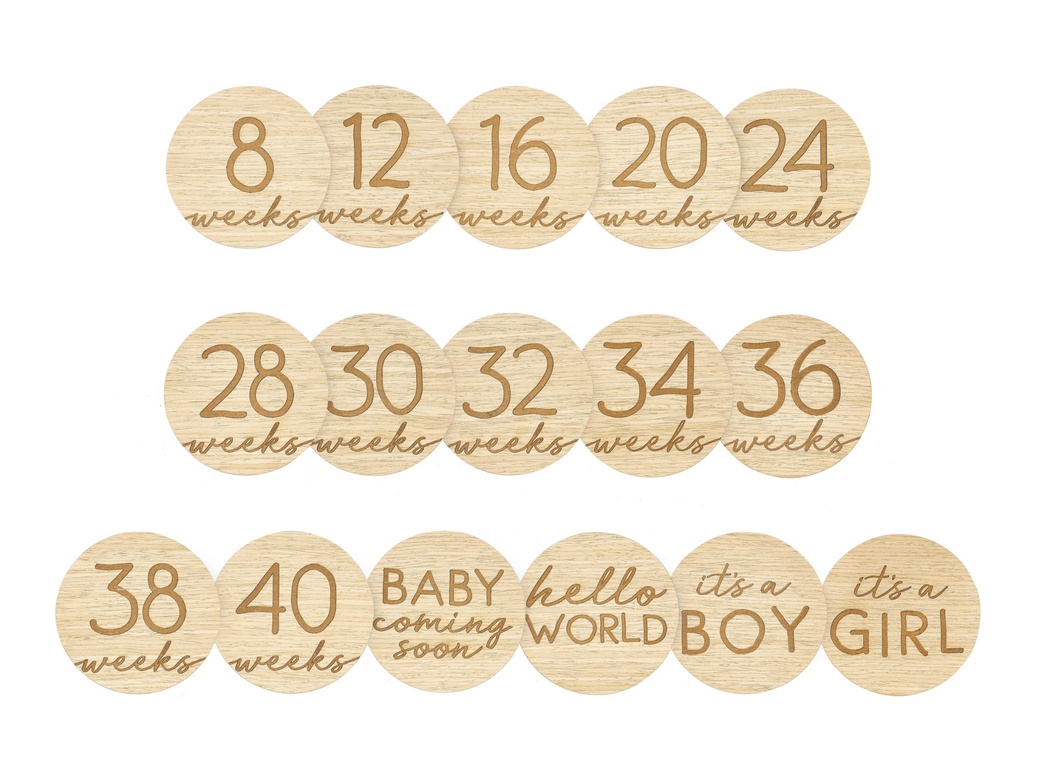 Pregnancy Journey Wooden Weekly Milestone Markers - A Mama's Lullaby