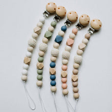 Load image into Gallery viewer, Crochet Wooden Silicone Bead Pacifier Clip
