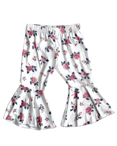 Lina Pleated Floral Bell Bottoms