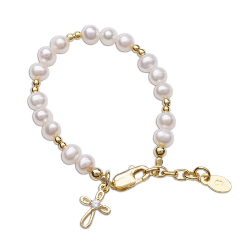 Mae - 14K Gold-Plated Cross Baby & Children's Bracelet