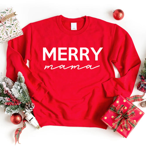 Merry Mama Christmas Crewneck Sweatshirt - A Mama's Lullaby