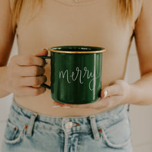 Load image into Gallery viewer, &quot;Merry&quot; Green Campfire Coffee Mug - 18 oz - A Mama&#39;s Lullaby
