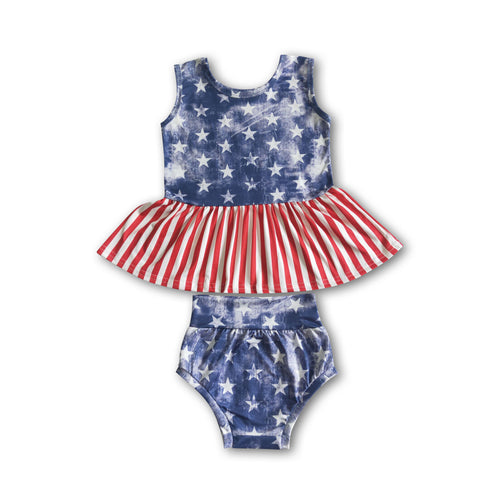 4th of July Peplum Top & Bummies Set - A Mama's Lullaby