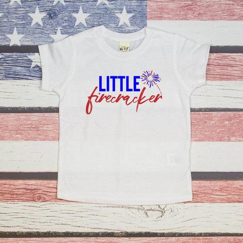 White Little Firecracker Baby 4th of July Tee - A Mama's Lullaby
