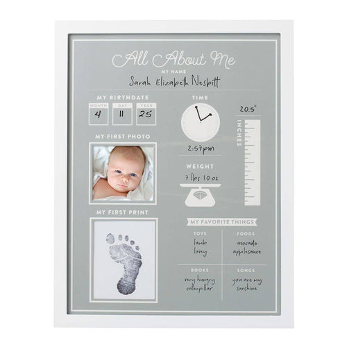 All About Me Baby's 1st Year Frame w/Clean-Touch Ink Pad - A Mama's Lullaby