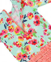 Load image into Gallery viewer, Painted Flowers One Piece Rash Guard Swimsuit - A Mama&#39;s Lullaby
