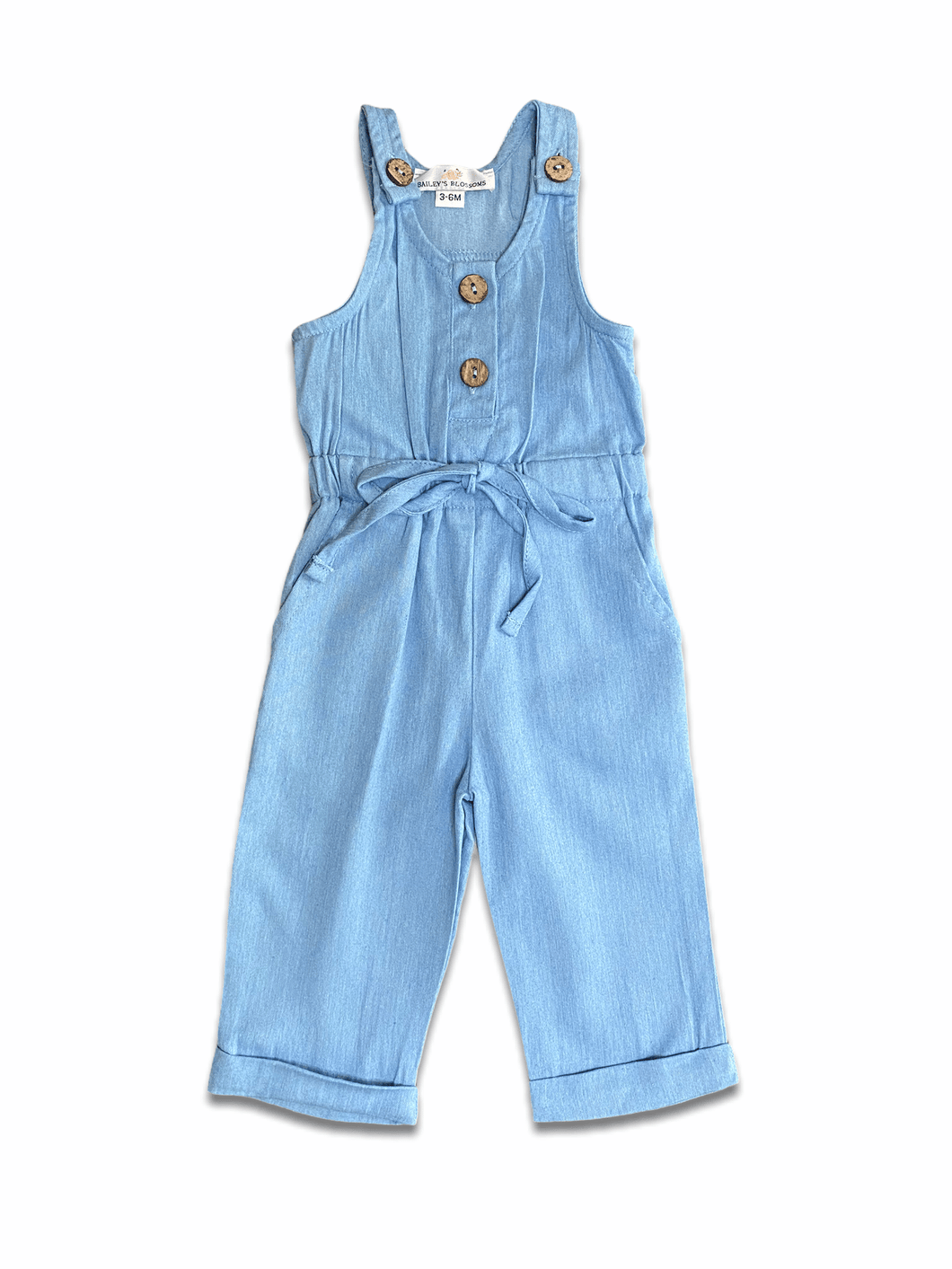 Ari Button Front Denim Jumpsuit